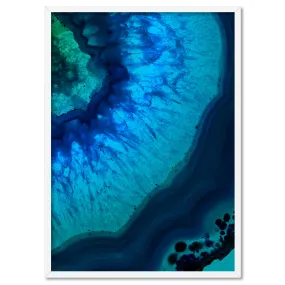 Agate Slice Geode Blues & Greens II - Art Print
