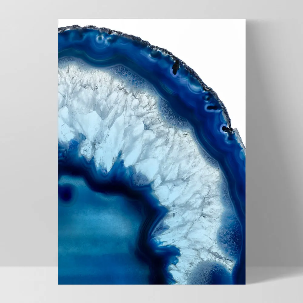 Agate Slice Geode Blues II - Art Print
