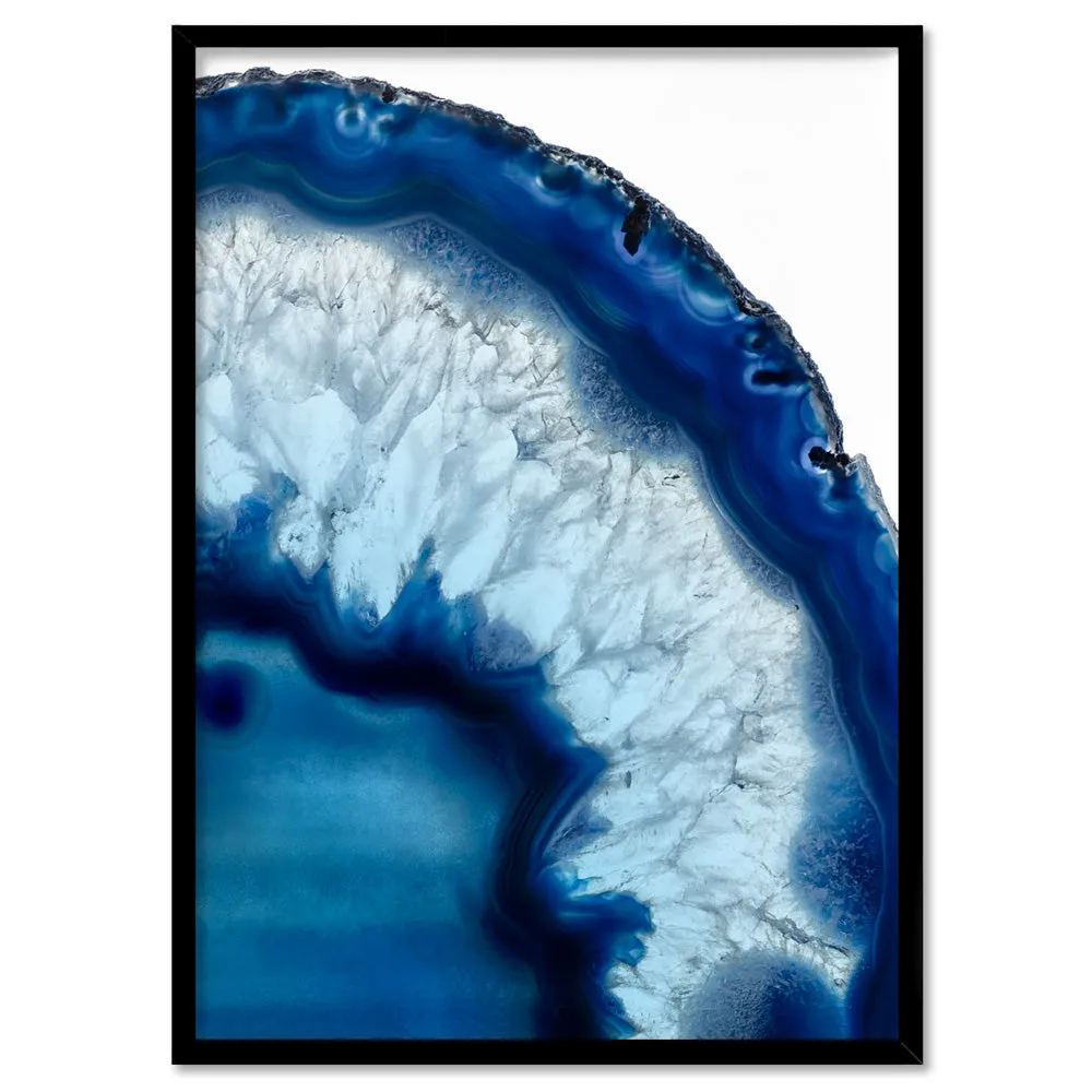 Agate Slice Geode Blues II - Art Print