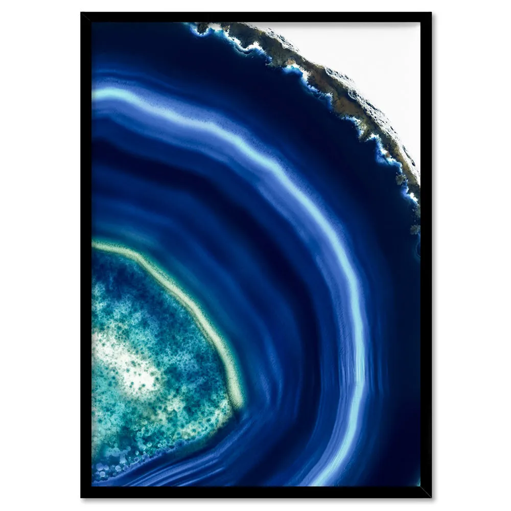 Agate Slice Geode Indigo II - Art Print