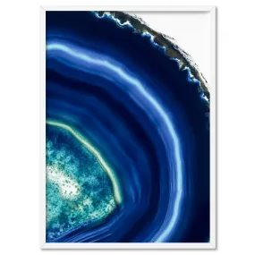 Agate Slice Geode Indigo II - Art Print