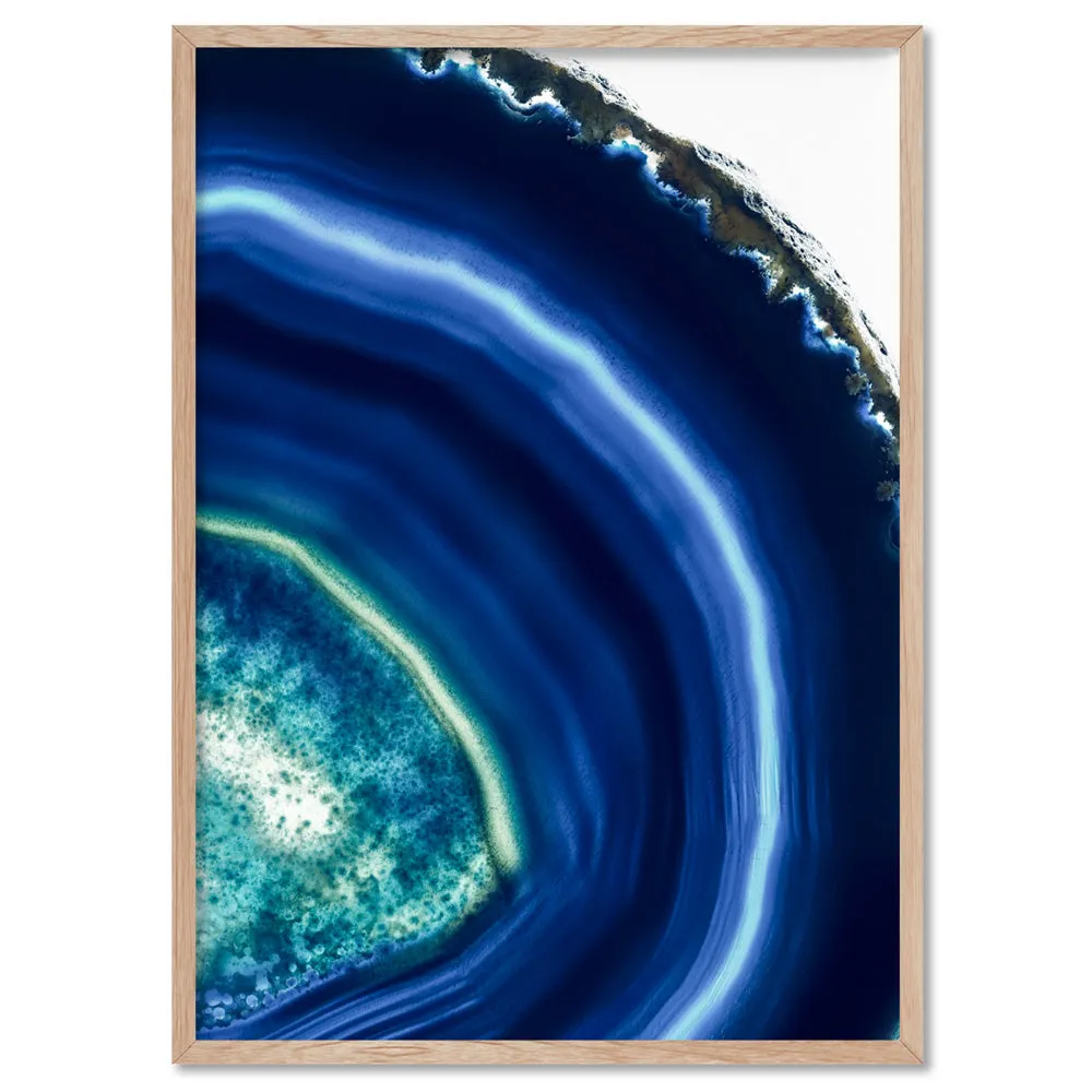 Agate Slice Geode Indigo II - Art Print