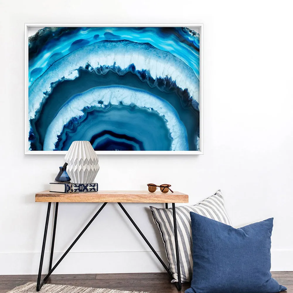 Agate Slice Geode Turquoise - Art Print