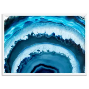 Agate Slice Geode Turquoise - Art Print