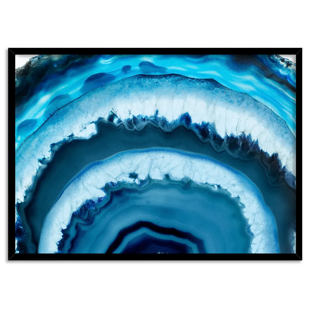 Agate Slice Geode Turquoise - Art Print