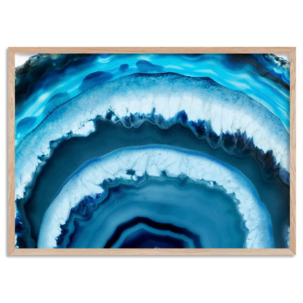 Agate Slice Geode Turquoise - Art Print
