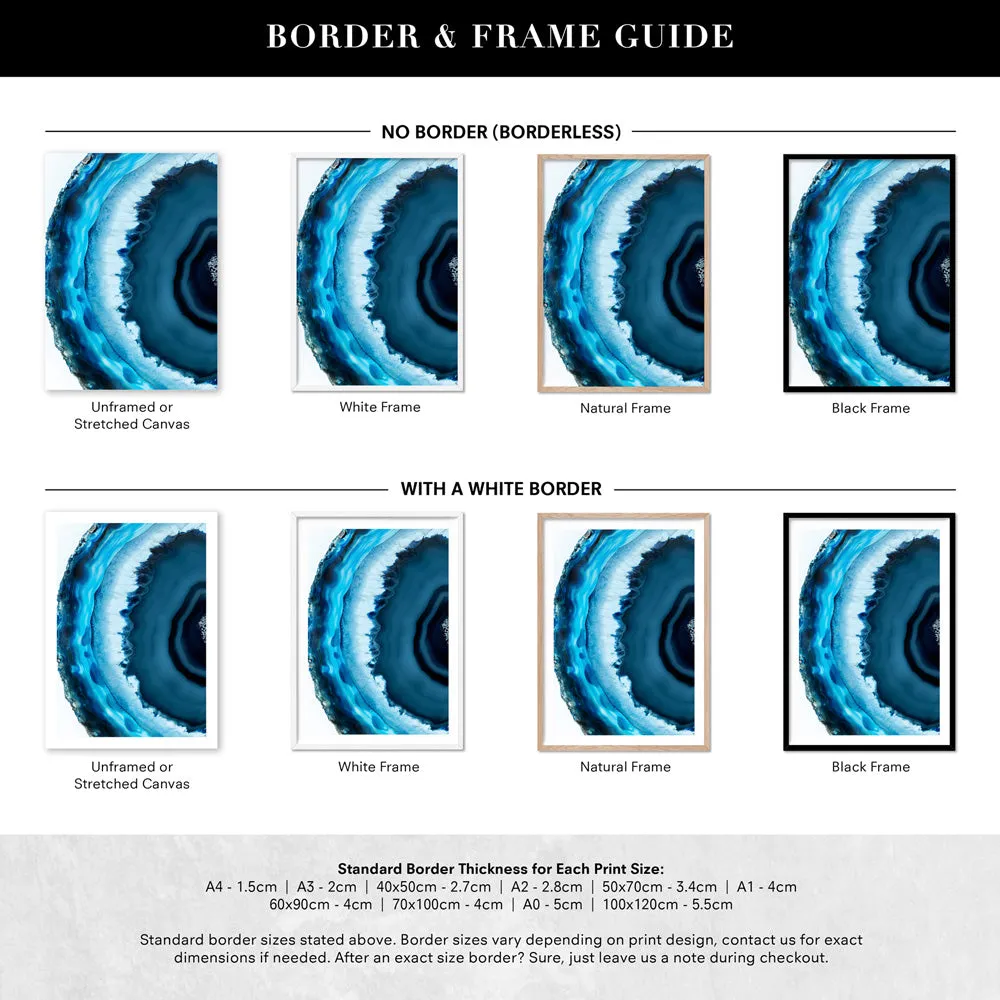 Agate Slice Geode Turquoise II - Art Print