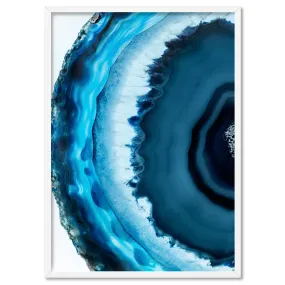 Agate Slice Geode Turquoise II - Art Print