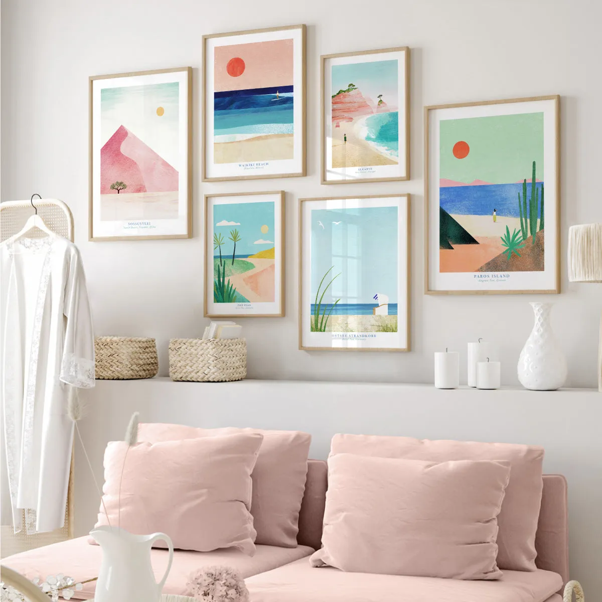Algarve Beach Portugal Illustration - Art Print by Henry Rivers