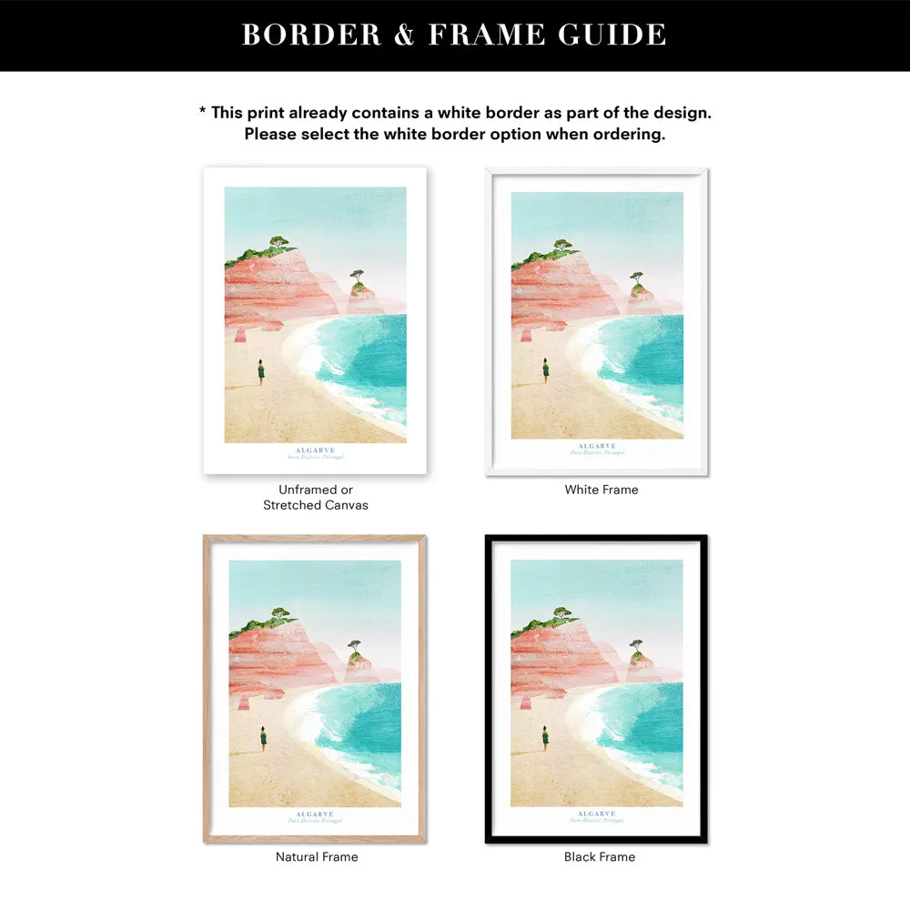 Algarve Beach Portugal Illustration - Art Print by Henry Rivers