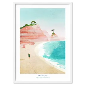 Algarve Beach Portugal Illustration - Art Print by Henry Rivers