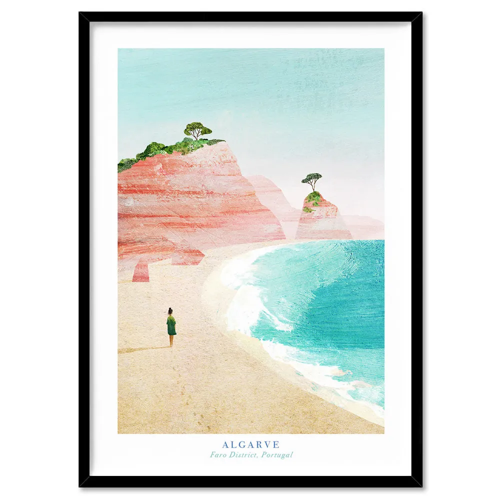 Algarve Beach Portugal Illustration - Art Print by Henry Rivers