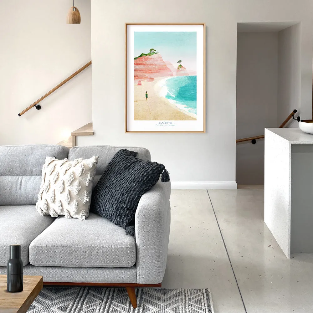 Algarve Beach Portugal Illustration - Art Print by Henry Rivers