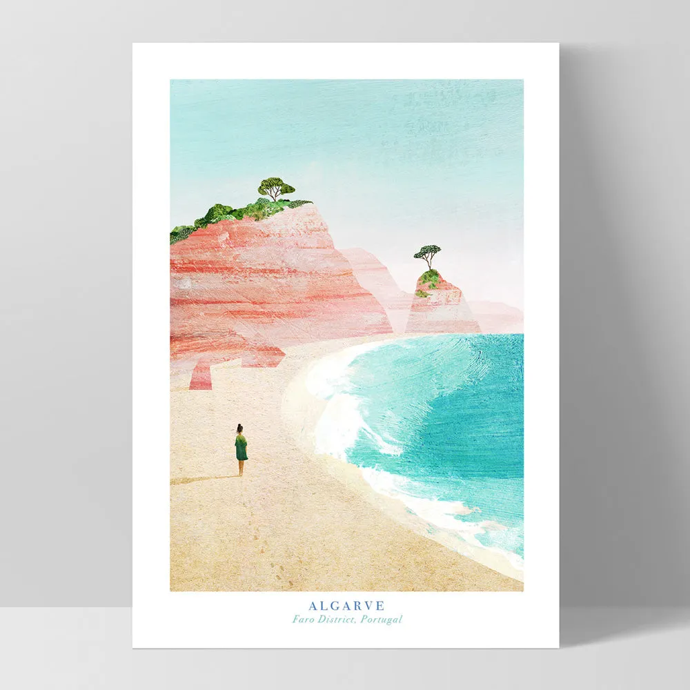 Algarve Beach Portugal Illustration - Art Print by Henry Rivers