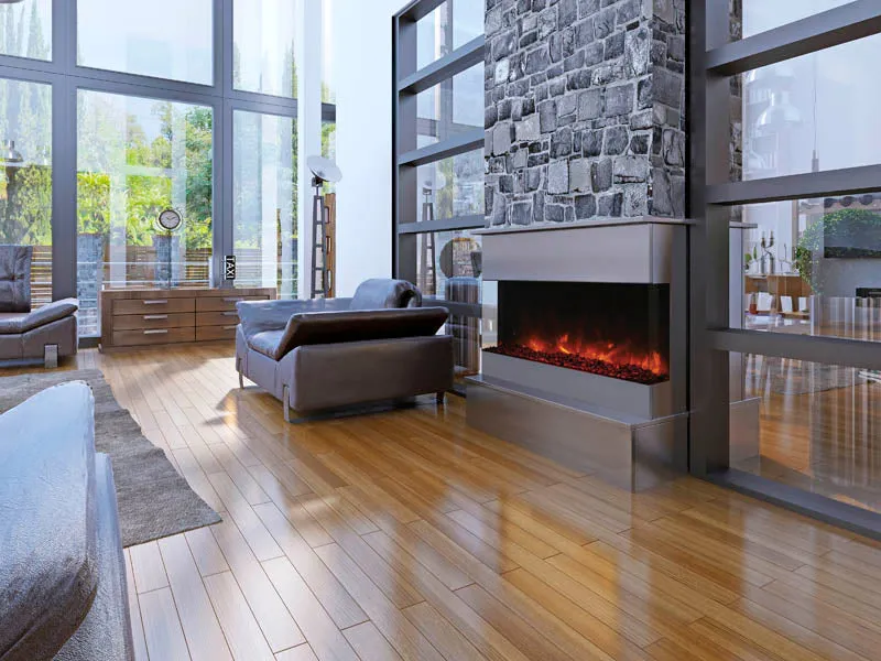 Amantii 72” True View XL Deep 3 Sided 5000 BTU Electric Fireplace
