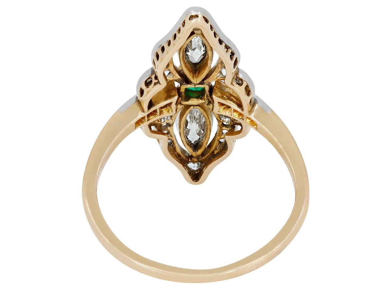 Antique Edwardian Emerald Ring in Platinum over 18K Gold