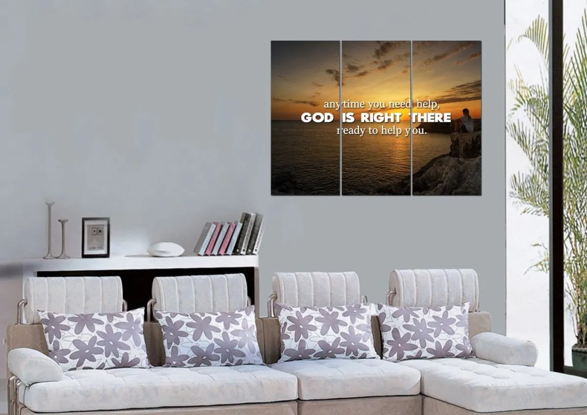 Anytime You Need Help, God Is Right There Wall Art Canvas Print - Christian Canvas Wall Art