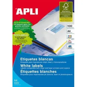 Apli 2785 General Use Labels Square Corners 14Up 98 X 38.0Mm A4 White 100 Sheets