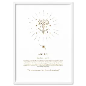 Aries Star Sign | Celestial Boho (faux look foil) - Art Print