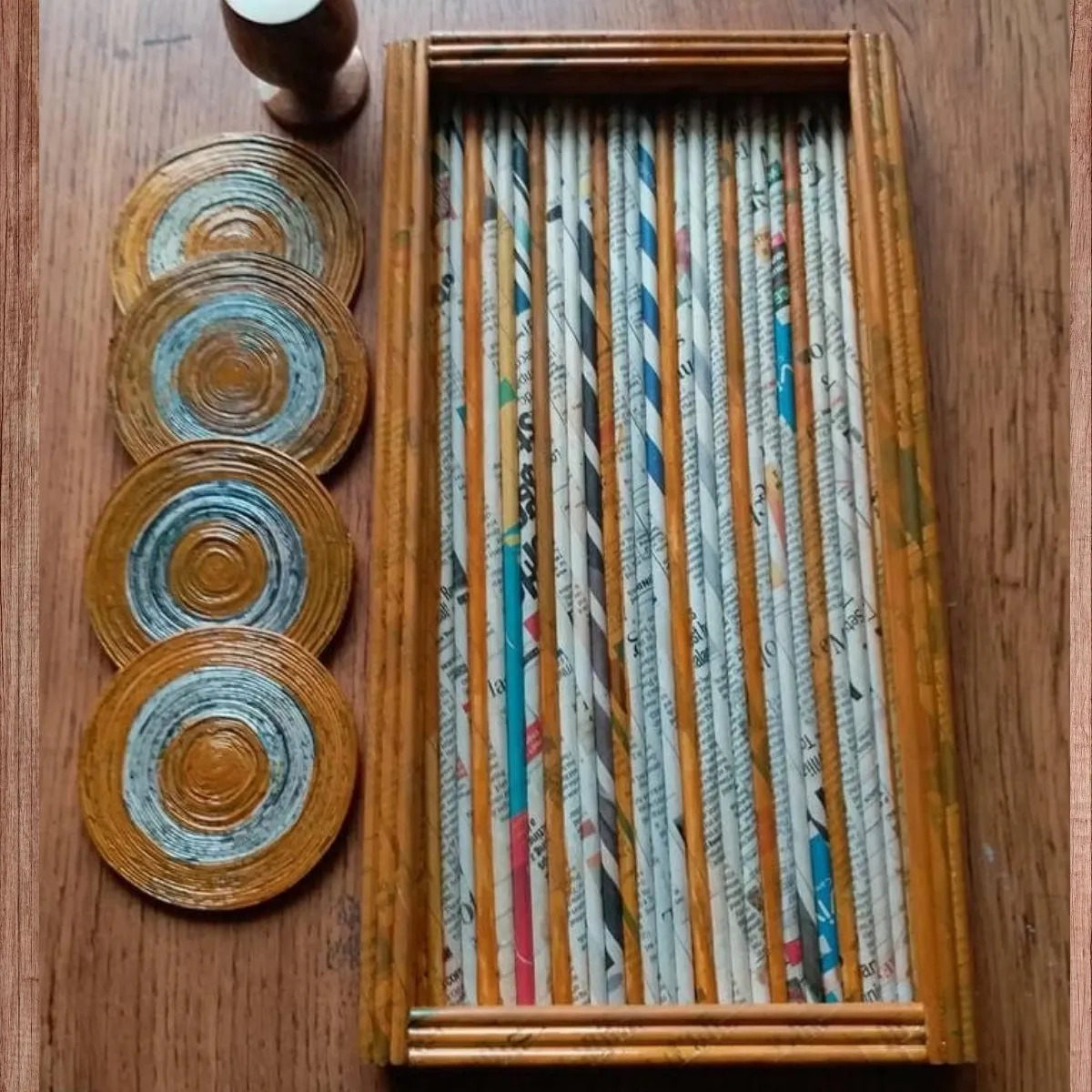 Artistic Trays | Hand Crafted with Paper Coiling | Unique | Set of 2 Trays