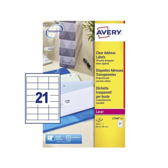 Avery Address Labels 63.5 x 38.1 mm - (L7560-25)