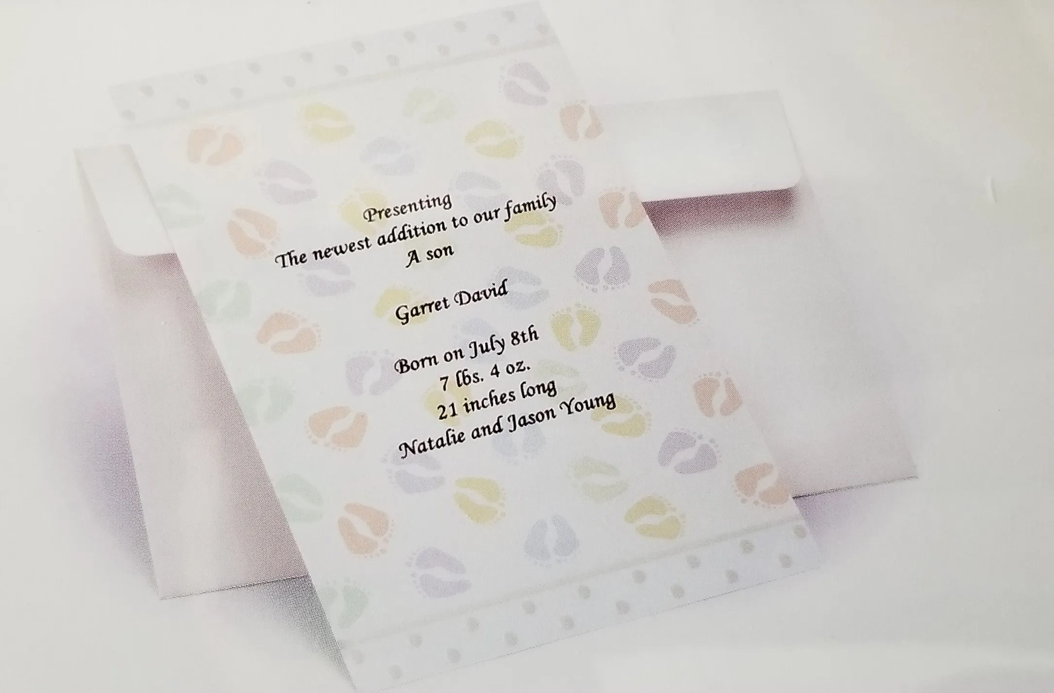 Baby Footprints Printable Invitations - 12 pack