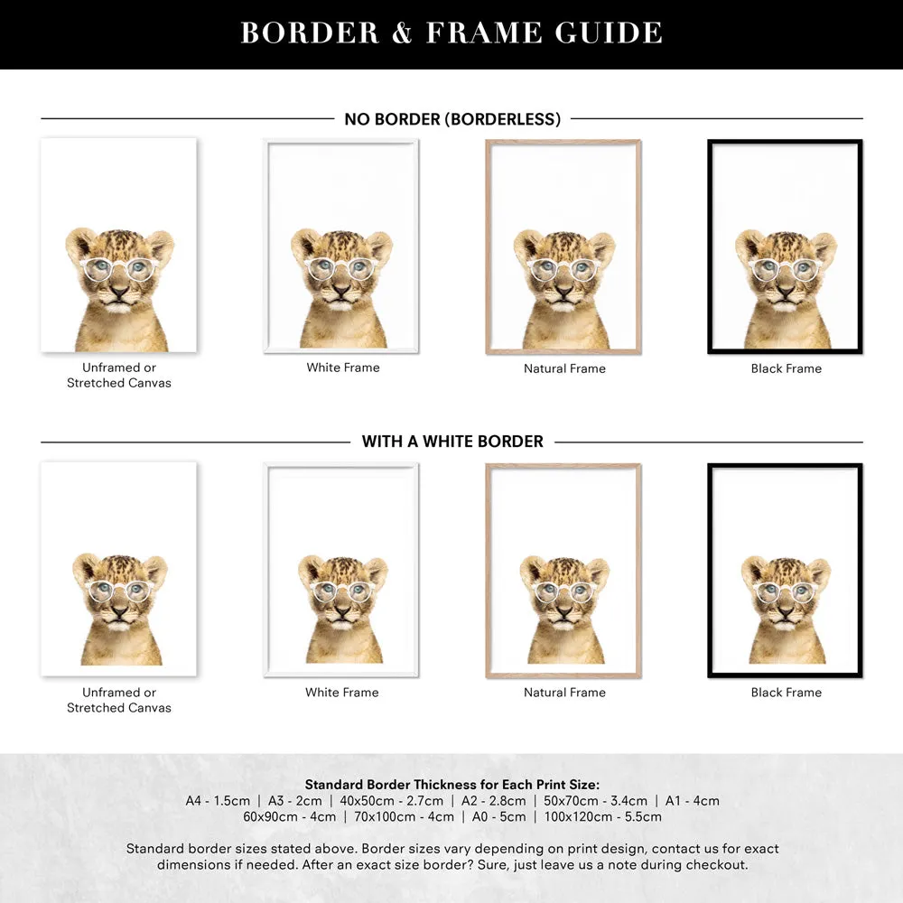 Baby Lion Cub with Sunnies - Art Print
