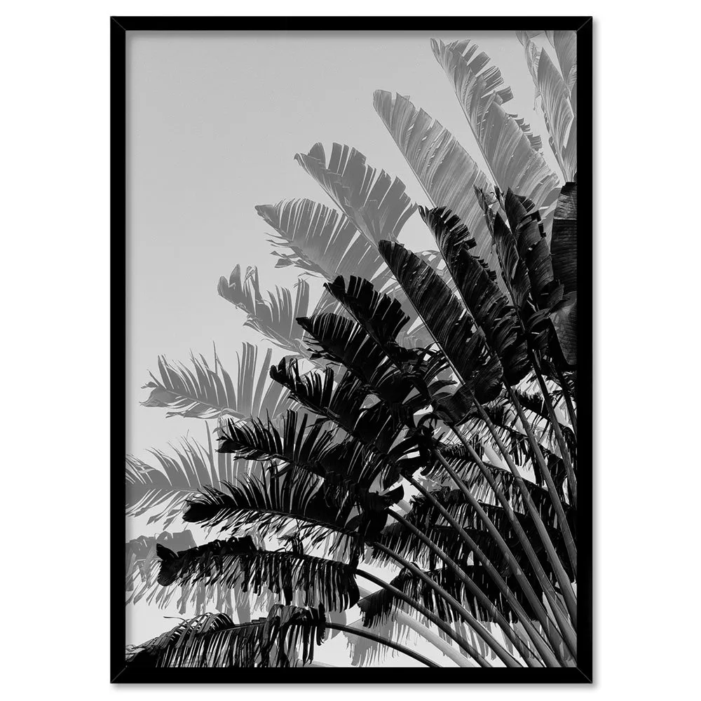 Banana Leaves Palm I | Black & White - Art Print