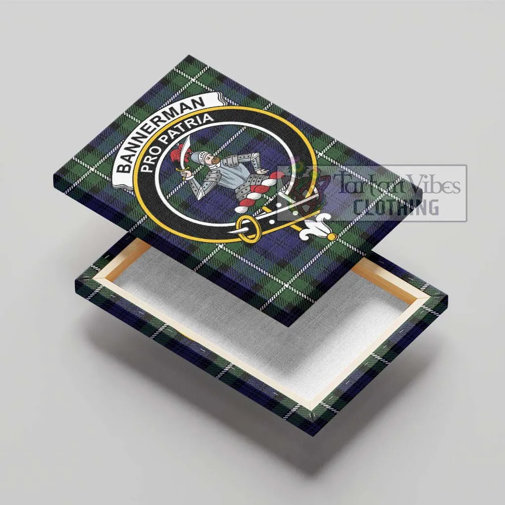 Bannerman Tartan Canvas Print Wall Art with Family Crest
