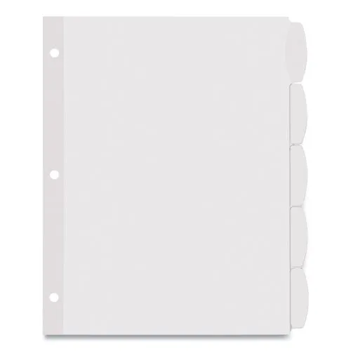 Big Tab Printable White Label Tab Dividers, 5-tab, 11 X 8.5, White, 4 Sets