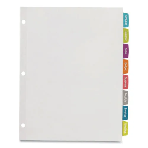 Big Tab Printable White Label Tab Dividers, 8-tab, 11 X 8.5, White, 4 Sets