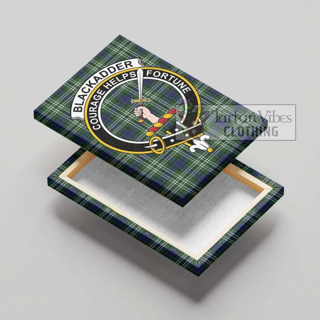 Blackadder Tartan Canvas Print Wall Art with Family Crest