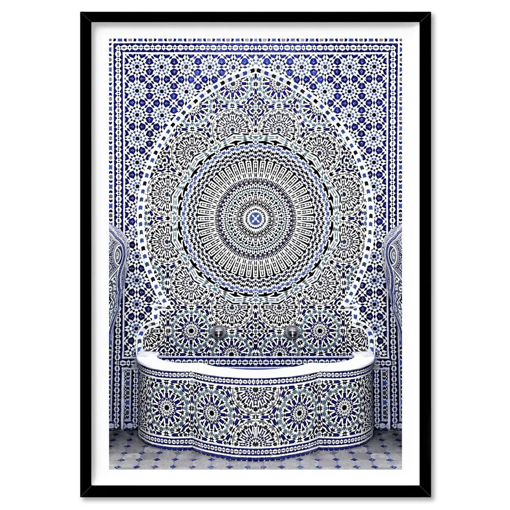 Blue Fountain Casablanca - Art Print