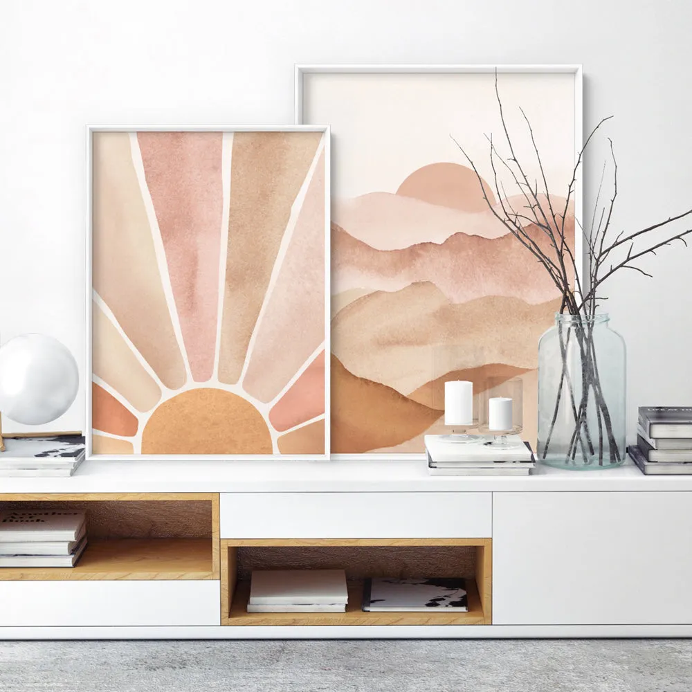 Boho Sunrise in Watercolour II - Art Print