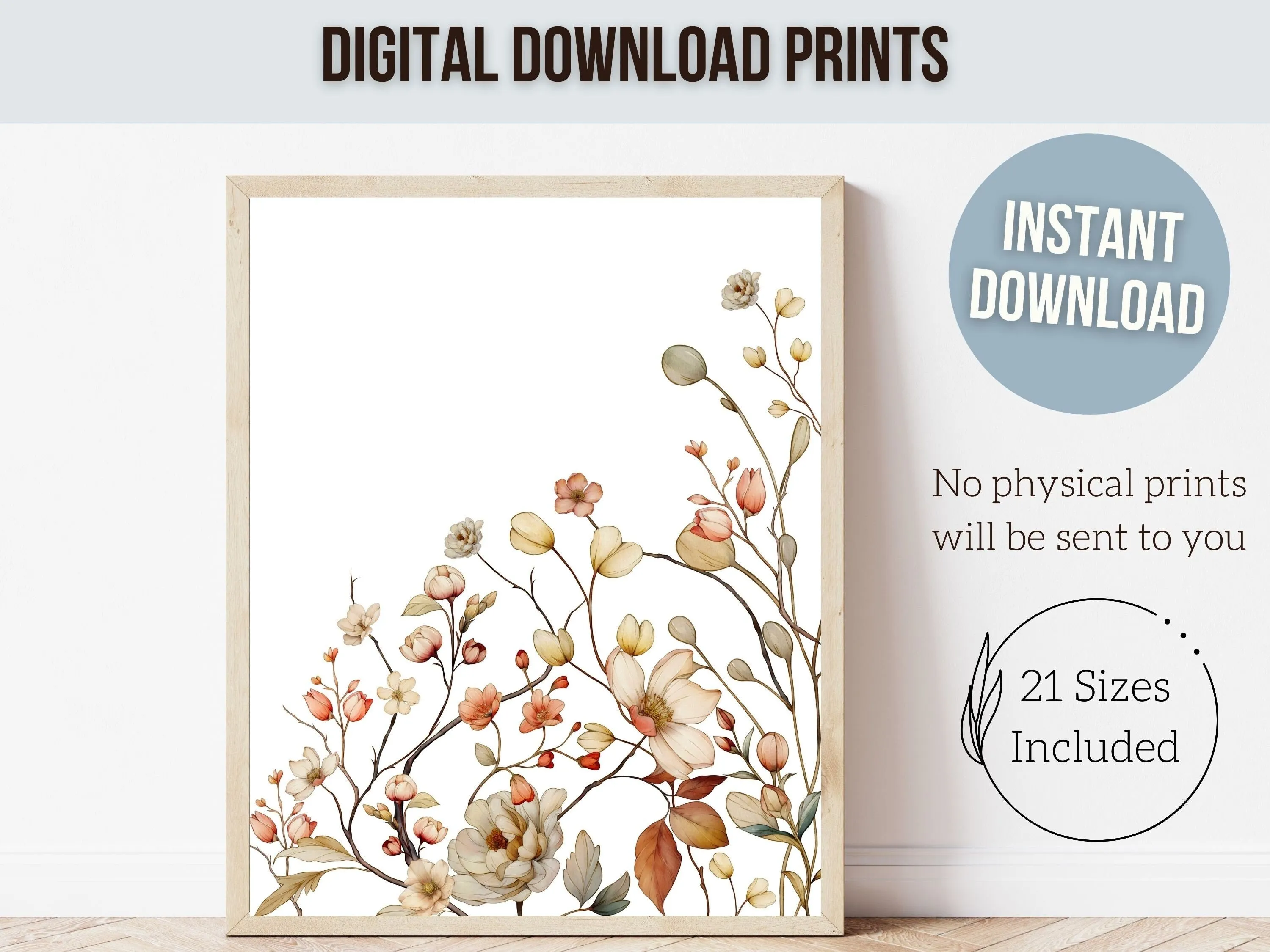 Boho Wildflower Nursery Print - Set 1