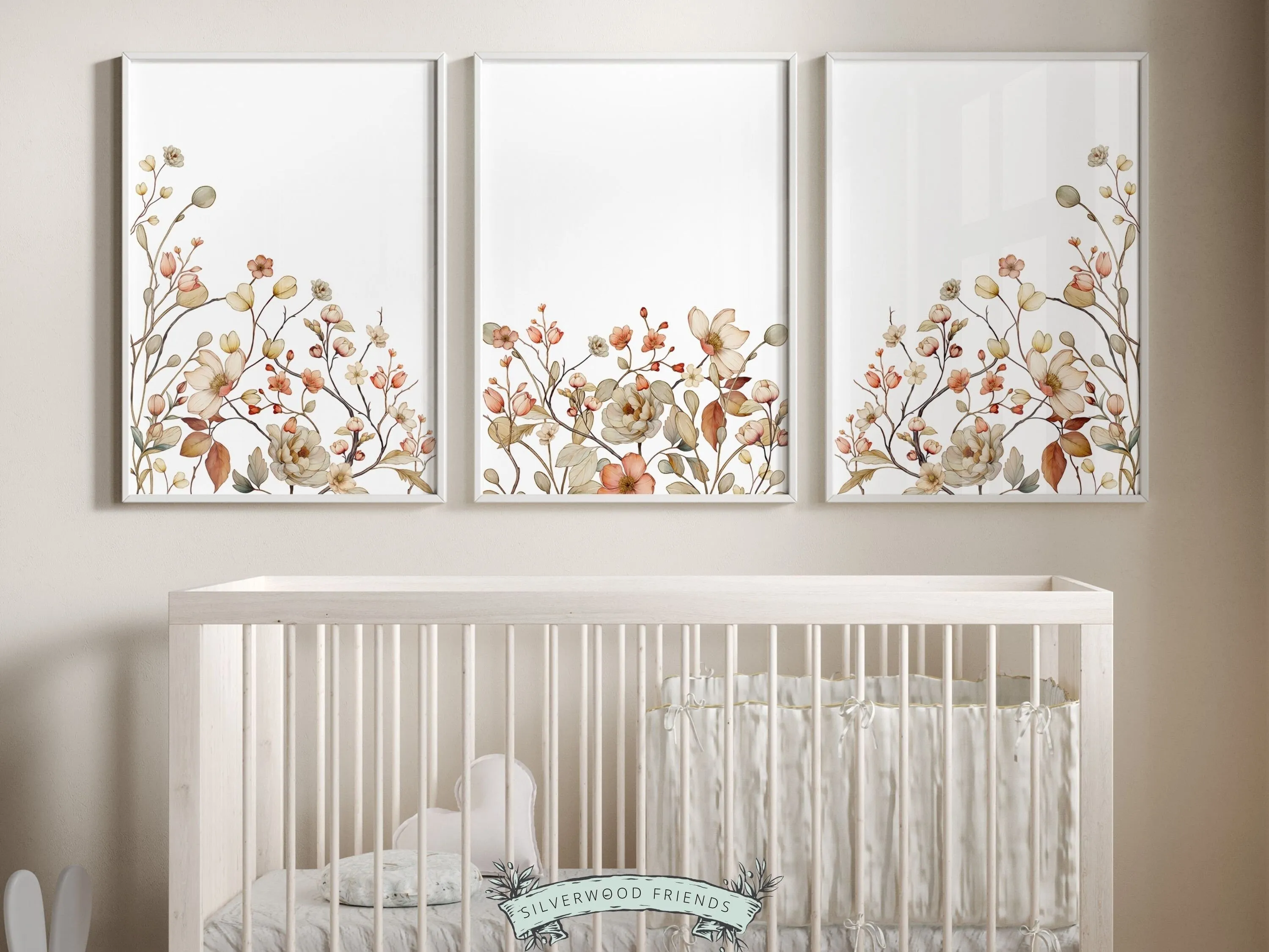 Boho Wildflower Nursery Print - Set 1