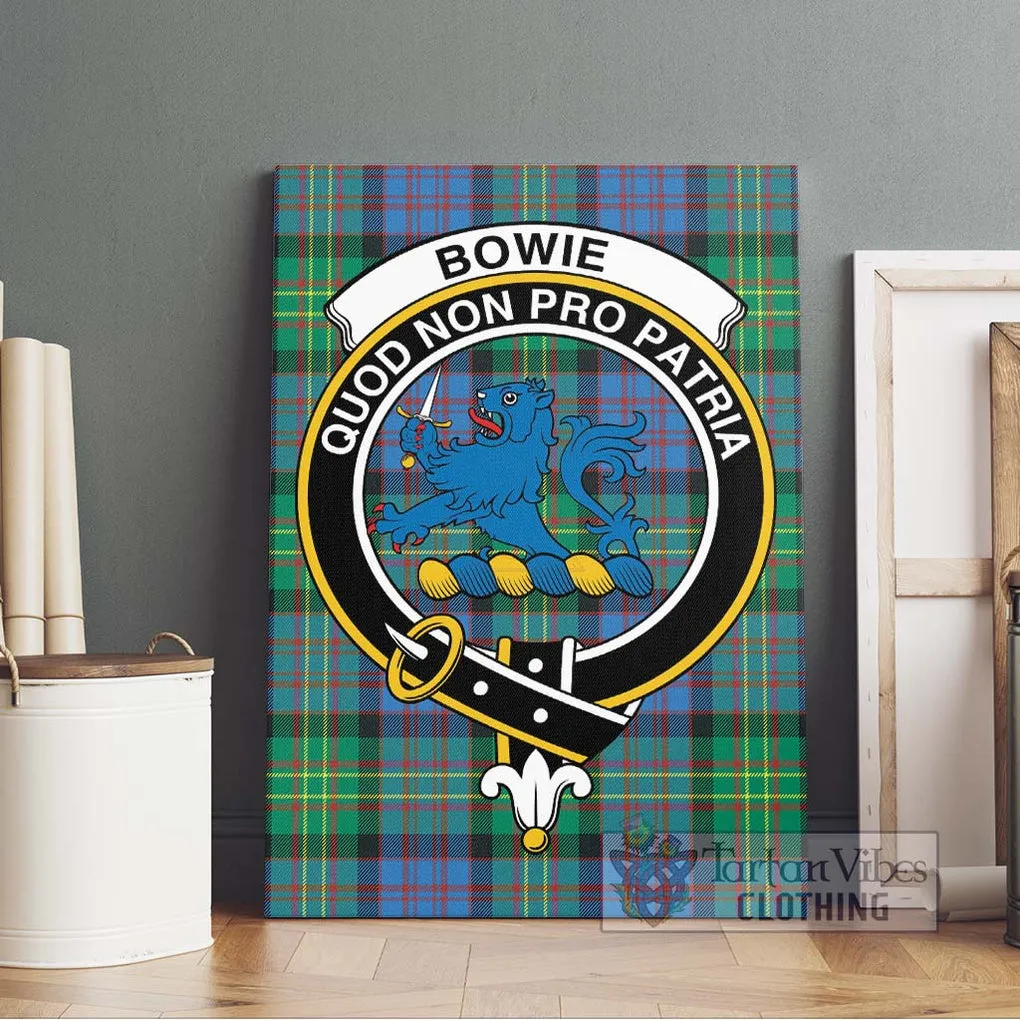 Bowie Ancient Tartan Canvas Print Wall Art with Family Crest