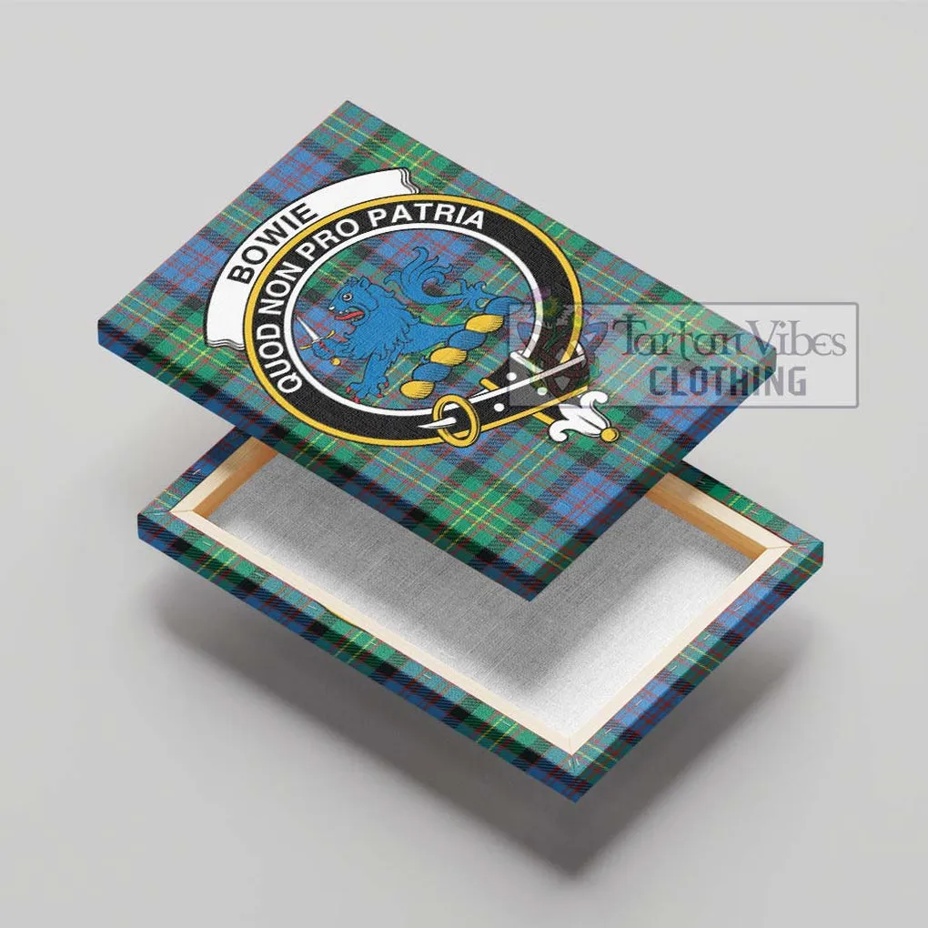 Bowie Ancient Tartan Canvas Print Wall Art with Family Crest