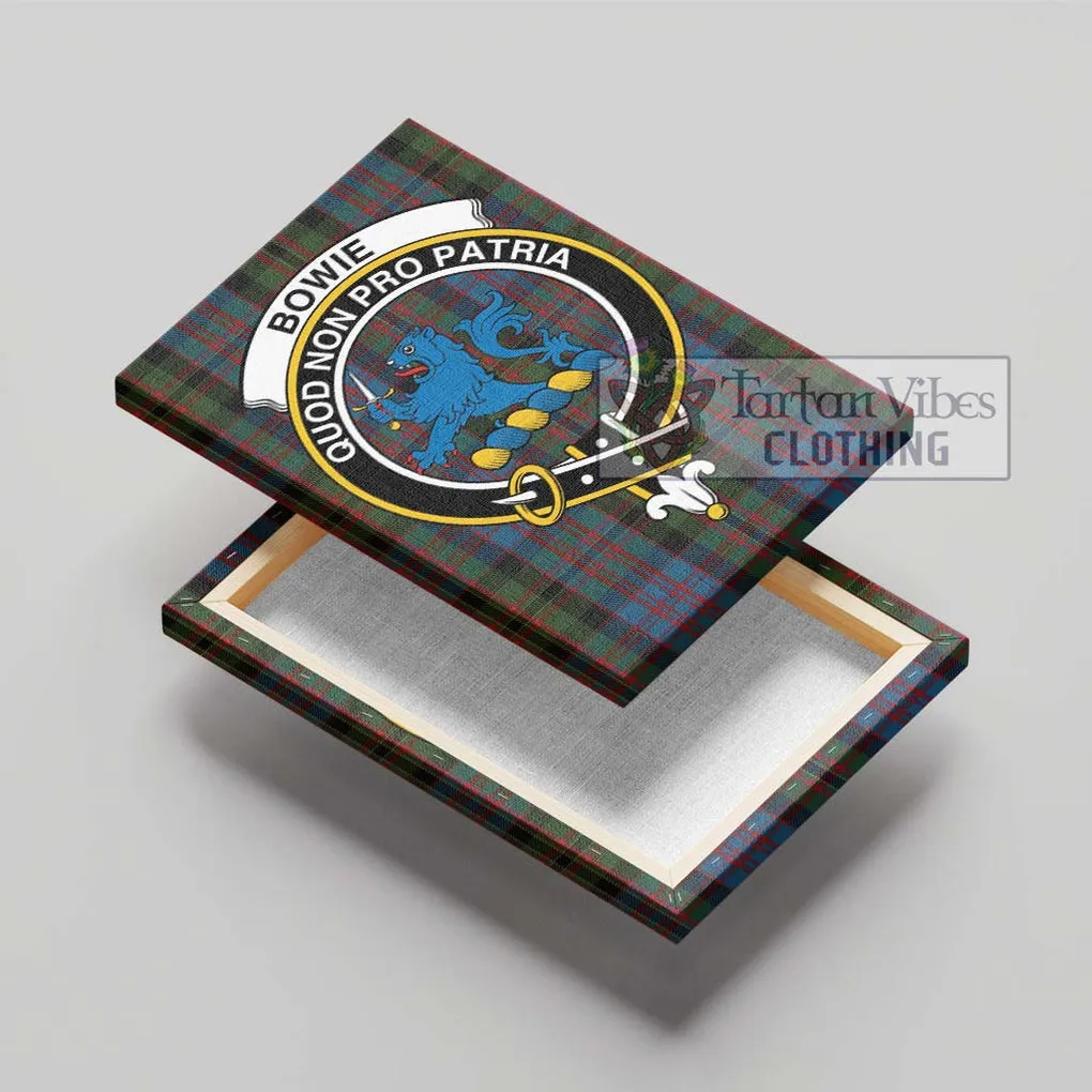 Bowie Tartan Canvas Print Wall Art with Family Crest