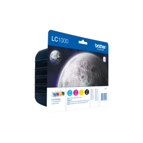 Brother Black Cyan Magenta Yellow Ink Cartridge Multipack 19ml 3 x 7ml (Pack 4) - LC1000VALBP Brother Black Cyan Magenta Yellow Ink Cartridge Multipack 19ml 3 x 7ml (Pack 4) - LC1000VALBP