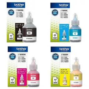 Brother BT5000 & BT6000BK Genuine Ink Bottles colour For Brother T300,T500,T700W,T800W Printers