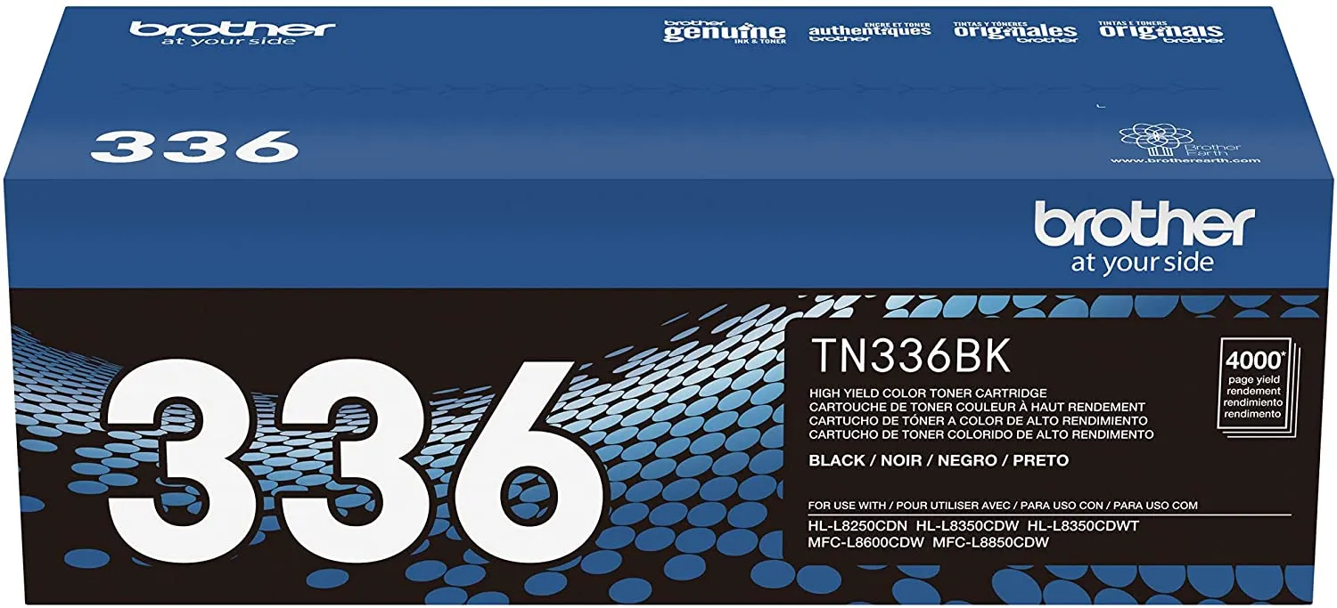 Brother Genuine High-Yield Black Toner Cartridge, 4000 Pages - TN336BK
