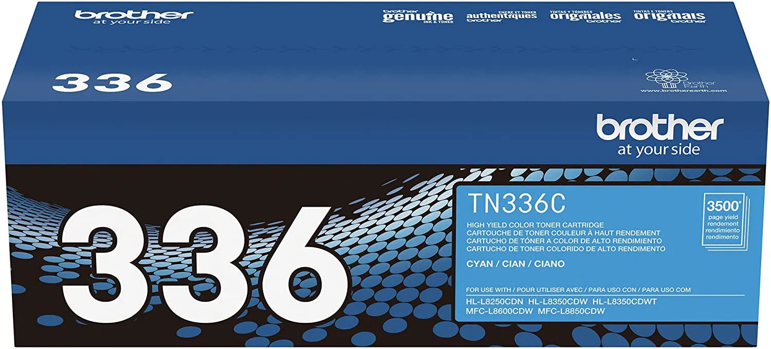 Brother Genuine High-Yield Cyan Toner Cartridge, 3500 Pages - TN336C