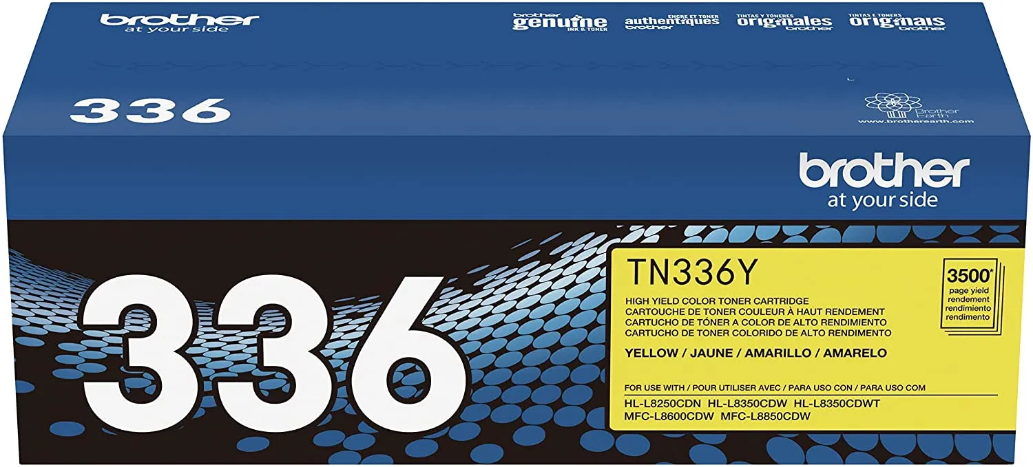 Brother Genuine High-Yield Yellow Toner Cartridge, 3500 Pages - TN336Y