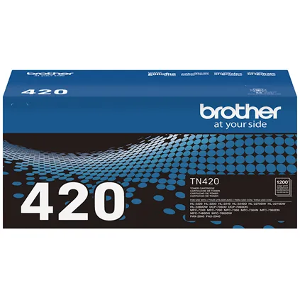 Brother Genuine Standard-Yield Black Toner Cartridge, 1200 Pages - TN420