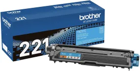Brother Genuine Standard-yield Cyan Toner Cartridge, 1400 Pages - TN221C