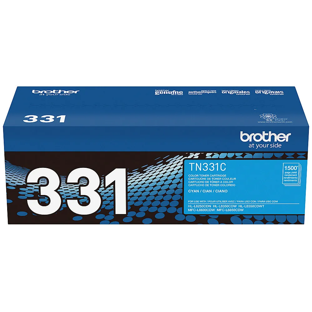 Brother Genuine Standard-yield Cyan Toner Cartridge, 1500 Pages - TN331C