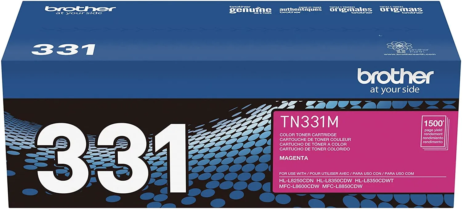 Brother Genuine Standard-yield Magenta Toner Cartridge, 1500 Pages - TN331M