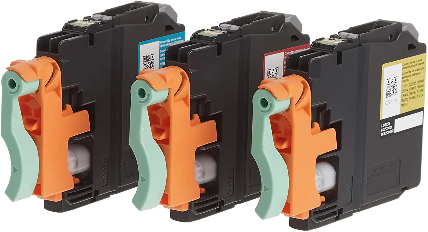 Brother Genuine Super High-Yield 3 Pack Color Ink Cartridges, C/M/Y, 1200 Pages - LC1053PKS