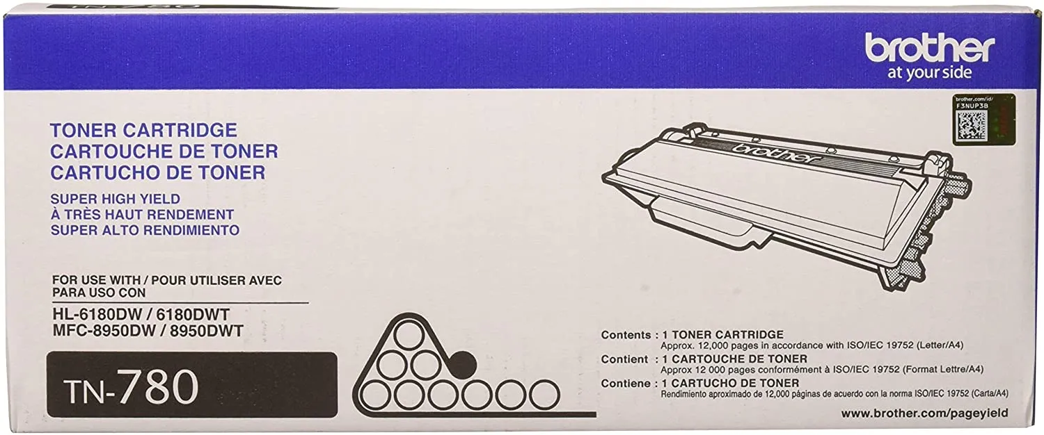 Brother Genuine Super High-yield Black Toner Cartridge, 12,000 Pages - TN780